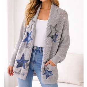 OUI Star Open Knit 100% Cotton Cardigan
